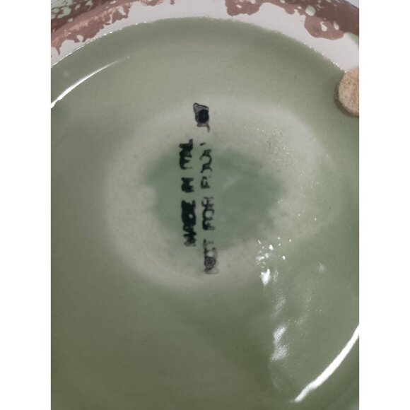 Vintage Italian Pottery Clay Double Handled Mint Green Vase Rustic Mid Century - Picture 7 of 10